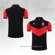Camiseta Polo del AC Milan 2022-2023 Negro y Rojo