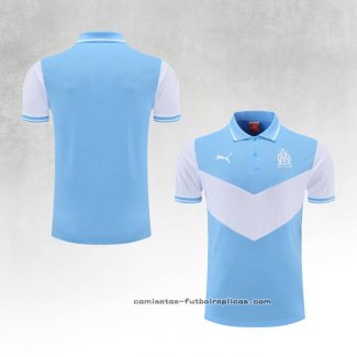 Camiseta Polo del Olympique Marsella 2022-2023 Azul y Blanco