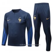 Chandal de Sudadera del Francia Nino 2022-2023 Azul