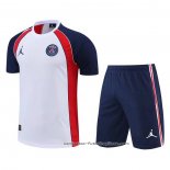 Chandal del Paris Saint-Germain Jordan Manga Corta 2022-2023 Blanco - Pantalon Corto