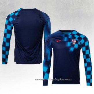 Camiseta 2ª Croacia Manga Larga 2022