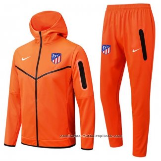 Chandal con Capucha del Atletico Madrid 2022-2023 Naranja