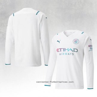 Camiseta 2ª Manchester City Manga Larga 2021-2022