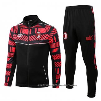 Chandal de Chaqueta del AC Milan 2022-2023 Rojo y Negro