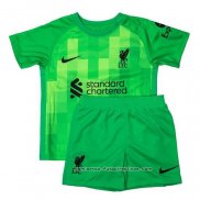 Camiseta Liverpool Portero Nino 2021-2022 Verde