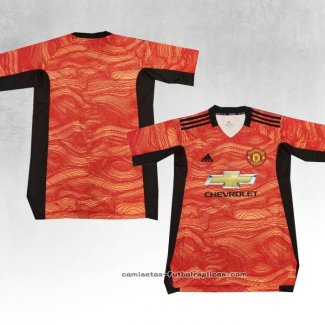 Camiseta Manchester United Portero 2021-2022 Naranja Tailandia