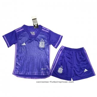 Camiseta 2ª Argentina 3 Estrellas Nino 2022