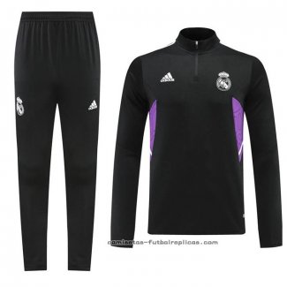 Chandal de Sudadera del Real Madrid Nino 2022-2023 Negro