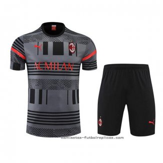 Chandal del AC Milan Manga Corta 2022-2023 Gris - Pantalon Corto