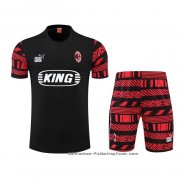 Chandal del AC Milan Manga Corta 2022-2023 Negro - Pantalon Corto