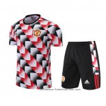 Chandal del Manchester United Manga Corta 2022-2023 Negro y Rojo - Pantalon Corto