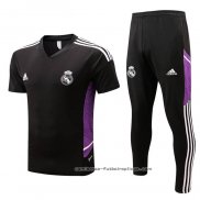 Chandal del Real Madrid Manga Corta 2022-2023 Negro y Purpura